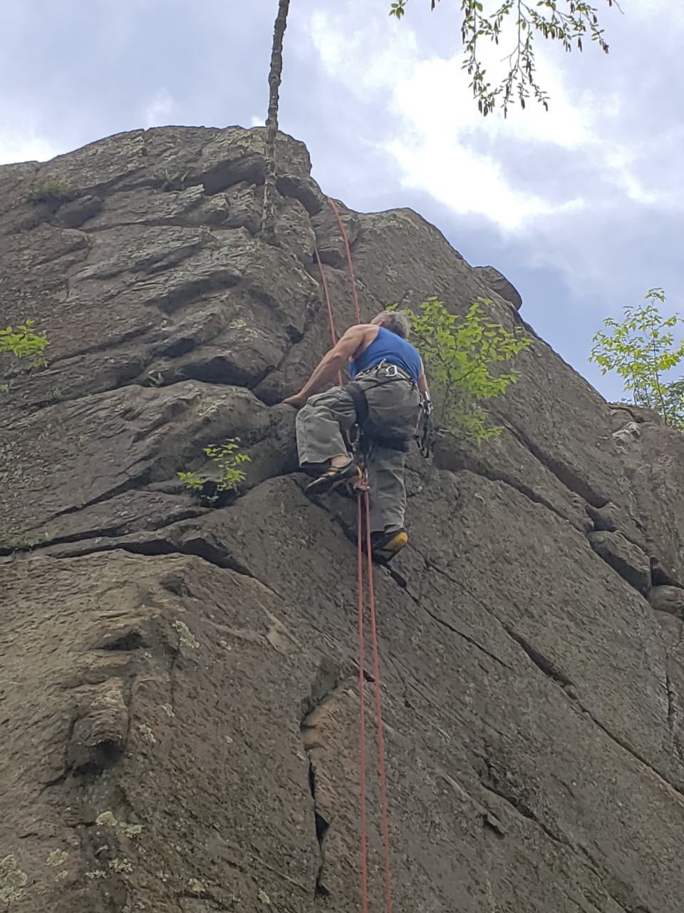 Ron climbing at Purgatory Chasm